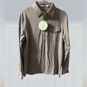 Criquet Men's grey Button Down Shirt NWT small Austin boutique